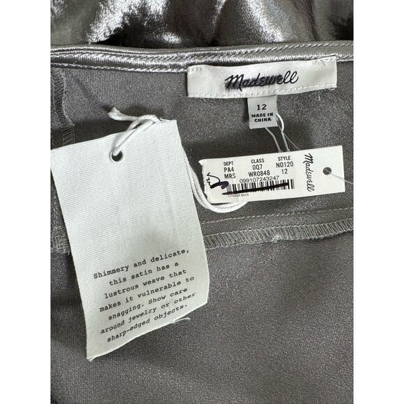 NWT Madewell The Layton Midi‎ Slip Dress in Metallic Recycled Satin Size 12 - Picture 8 of 15